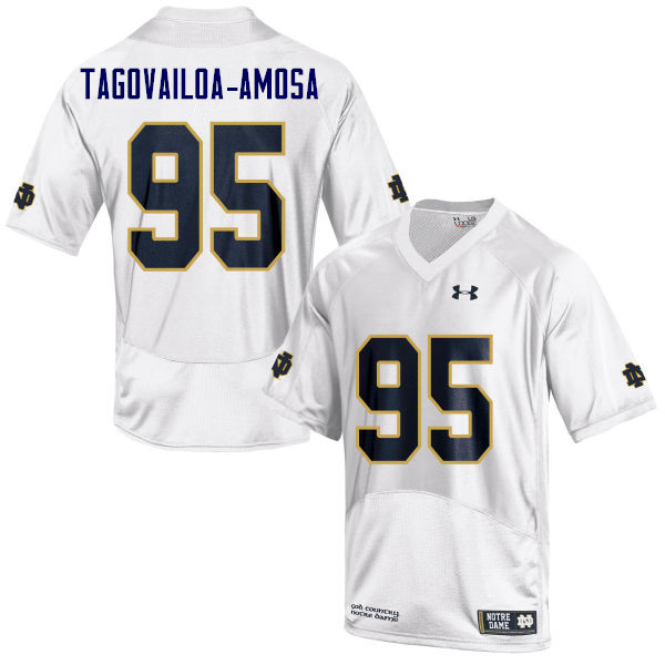 Men #95 Myron Tagovailoa-Amosa Notre Dame Fighting Irish College Football Jerseys Sale-White